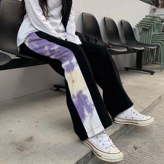 Two-tone Straight-leg Sweatpants