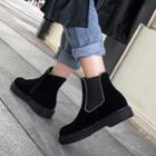 Faux Suede Zip Ankle Boots