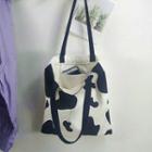 Milk Cow Print Canvas Shopper Bag Off-white - One Size