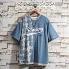 Letter Embroidered Floral T-shirt