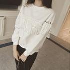 Perforated Tassel Pullover