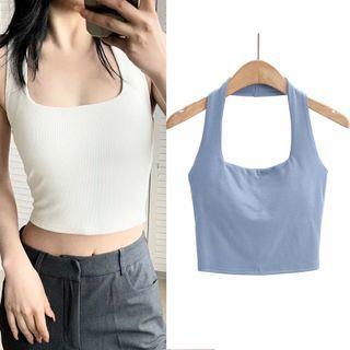 Halter Plain Padded Camisole Top