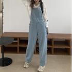 Denim Straight Leg Jumper Pants Blue - One Size