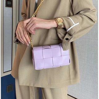 Woven Faux Leather Crossbody Mini Bag