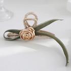 Flower Ribbon Hair Claw Almond & Green - One Size