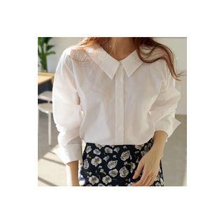 Chelsea-collar Wide-cuff Blouse