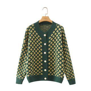 Pattern Cardigan Yellow & Green - One Size