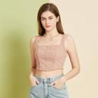 Eco-friendly Corduroy Crop Camisole Top