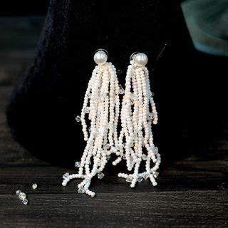 Wedding Faux Pearl Drop Earring 1 Pair - Ear Pin - White - One Size