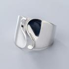 925 Sterling Silver Wide Open Ring Silver - One Size