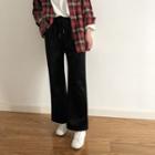Boot Cut Drawstring Pants Black - One Size
