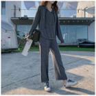 Set: Zip Hoodie + Wide-leg Sweatpants