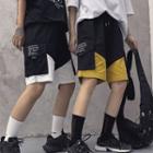 Couple Matching Color Block Cargo Shorts