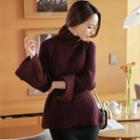 Turtle-neck Bell-sleeve Sweater