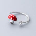 925 Sterling Silver Mushroom Open Ring Silver - One Size