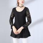 Long-sleeve Layered Lace Top