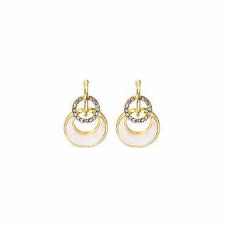Geometry Drop Earring E4898 - 1 Pair - Gold - One Size