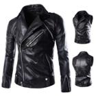 Convertible Faux Leather Biker Jacket