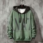Color Block Letter Printed Hoodie