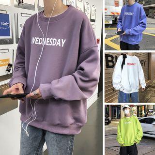 Lettering Round-neck Long-sleeve Sweatshirt