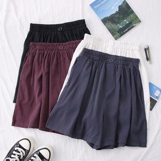 Elastic High-waist Wide Shorts