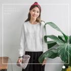 Tonal Embroidered Graphic Fleecy Pullover