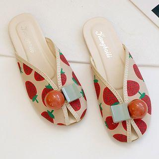 Cherry Print Cutout Mules