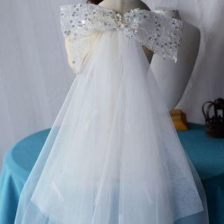 Bow Wedding Veil Wedding Veil - White - 100cm