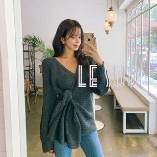 Wrap Rib-knit Top