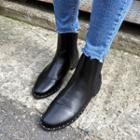 Oval-toe Studded Chelsea Boots
