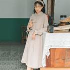 Tie-front Midi A-line Shirt Dress