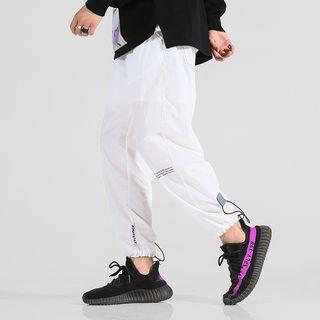 Bungee Cord Lettering Wide-leg Pants