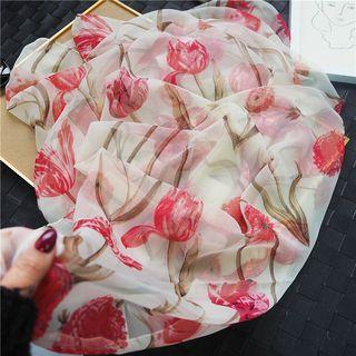 Printed Scarf Red - One Size