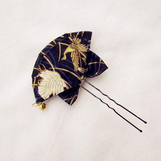Bow Accent Fan Shaped Hair Pin