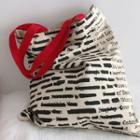 Lettering Print Canvas Tote Bag Lettering Print - Black & White - One Size