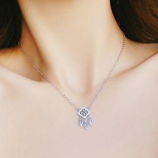 Rhinestone Square Dream Catcher Pendant Necklace As Shown In Figure - One Size