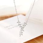 925 Sterling Silver Leaf Necklace As Shown In Figure - One Size