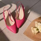 Kitten-heel Sling-back Pumps In Hot Pink