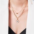 Bee Resin Pendant Layered Alloy Necklace Gold - One Size