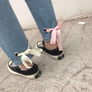 Bow Accent Straight Fit Jeans