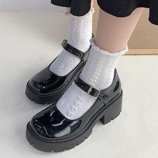 Chunky Heel Patent Mary Jane Shoes