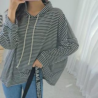 Stripe Oversized Cotton Hoodie