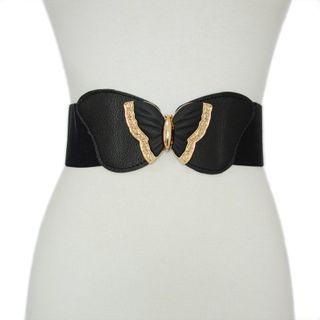 Butterfly Buckled Wide Belt As Shown In Figure - One Size