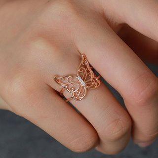 Alloy Butterfly Open Ring