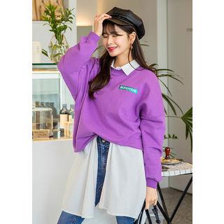 Tall Size Letter Embroidered Sweatshirt