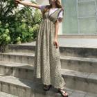 Sleeveless Lace-trim Leopard Dress