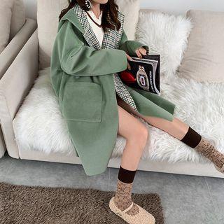 Single-breasted Hooded Long Coat
