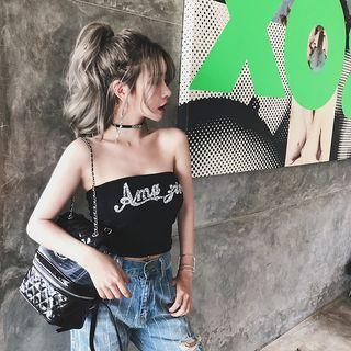 Embellished Letter Tube Top