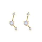 Fashion Stud Earrings With Colored Austrian Element Crystals Golden - One Size