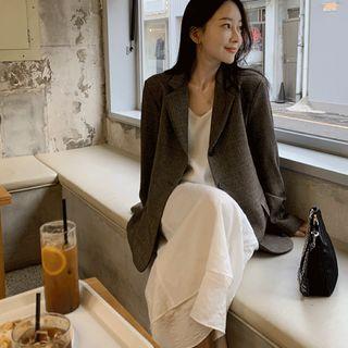 Spaghetti-strap Long Dress White - One Size